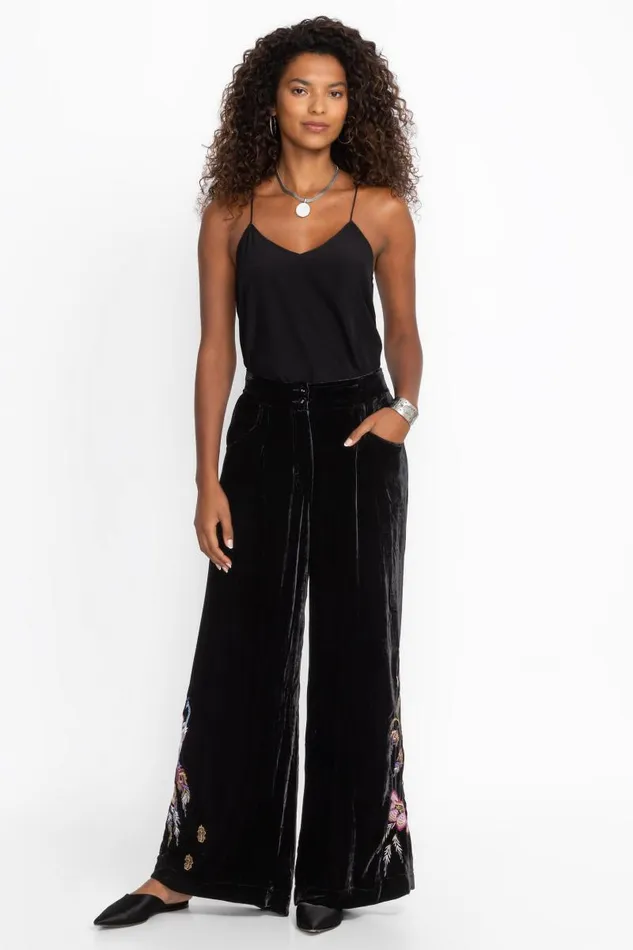 Women Bottoms Johnny Was WIDE LEG PLEAT PANT Black