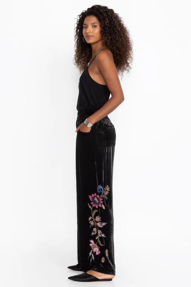 Women Bottoms Johnny Was WIDE LEG PLEAT PANT Black Women Bottoms Johnny Was WIDE LEG PLEAT PANT Black