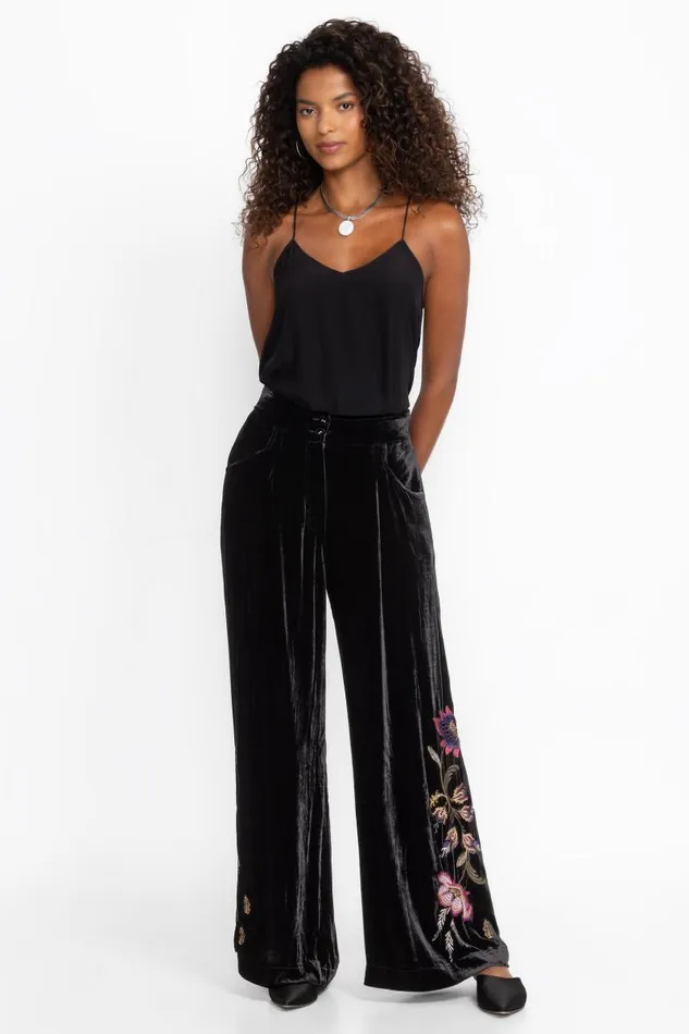 Women Bottoms Johnny Was WIDE LEG PLEAT PANT Black Women Bottoms Johnny Was WIDE LEG PLEAT PANT Black