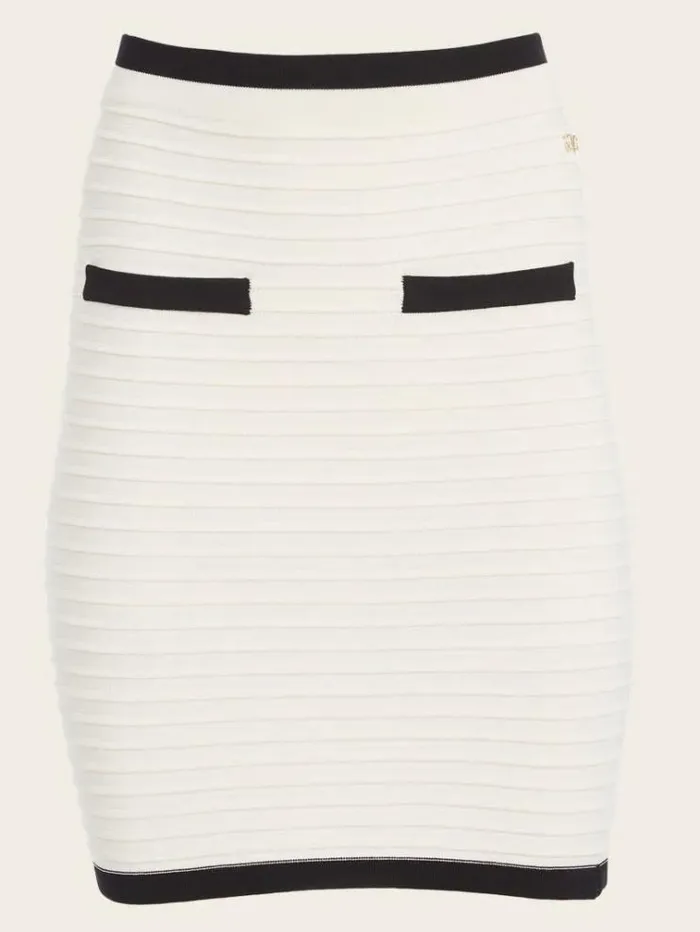Women Bottoms Marciano Amba Embossed Striped Skirt Sandy Shoreblack Women Bottoms Marciano Amba Embossed Striped Skirt Sandy Shoreblack