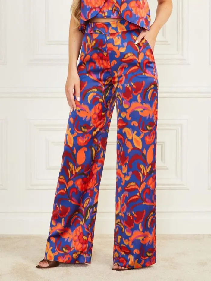 Women Bottoms Marciano Betty Printed Blue Pant Betty Blue Print