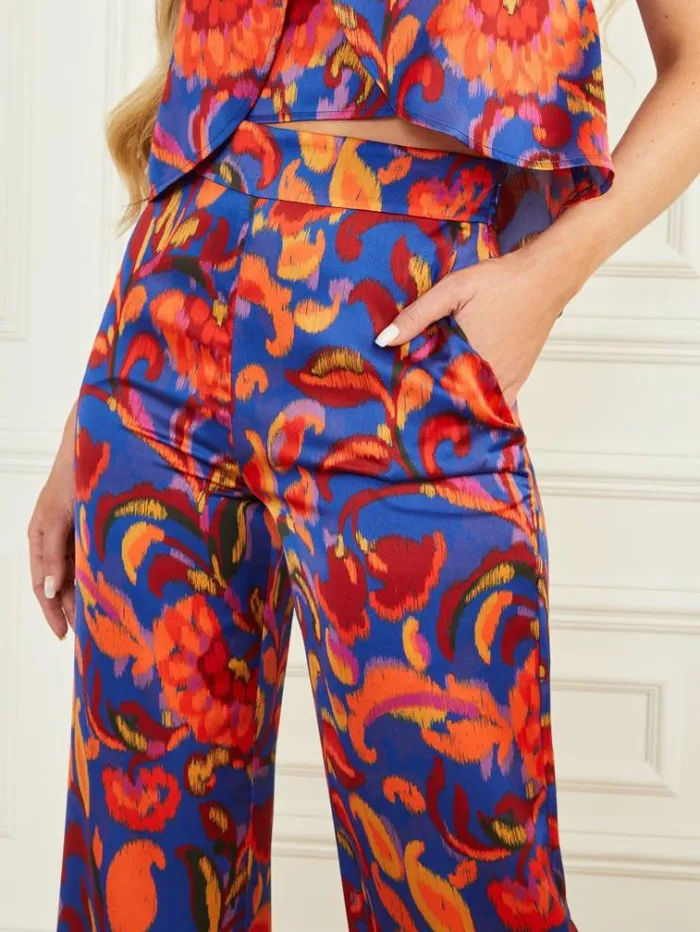 Women Bottoms Marciano Betty Printed Blue Pant Betty Blue Print Women Bottoms Marciano Betty Printed Blue Pant Betty Blue Print