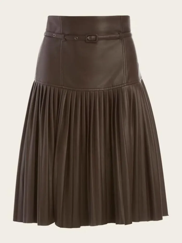 Women Bottoms Marciano Foxton Pleated Skirt Dark Roast Women Bottoms Marciano Foxton Pleated Skirt Dark Roast