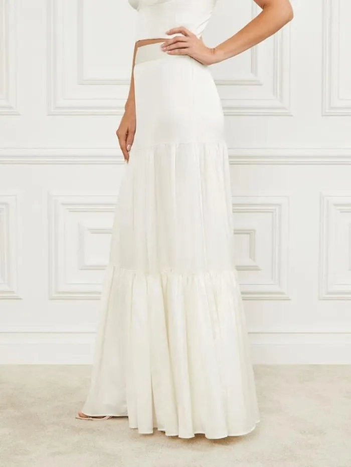 Women Bottoms Marciano Susanne Satin Maxi Skirt Pale Pearl Women Bottoms Marciano Susanne Satin Maxi Skirt Pale Pearl