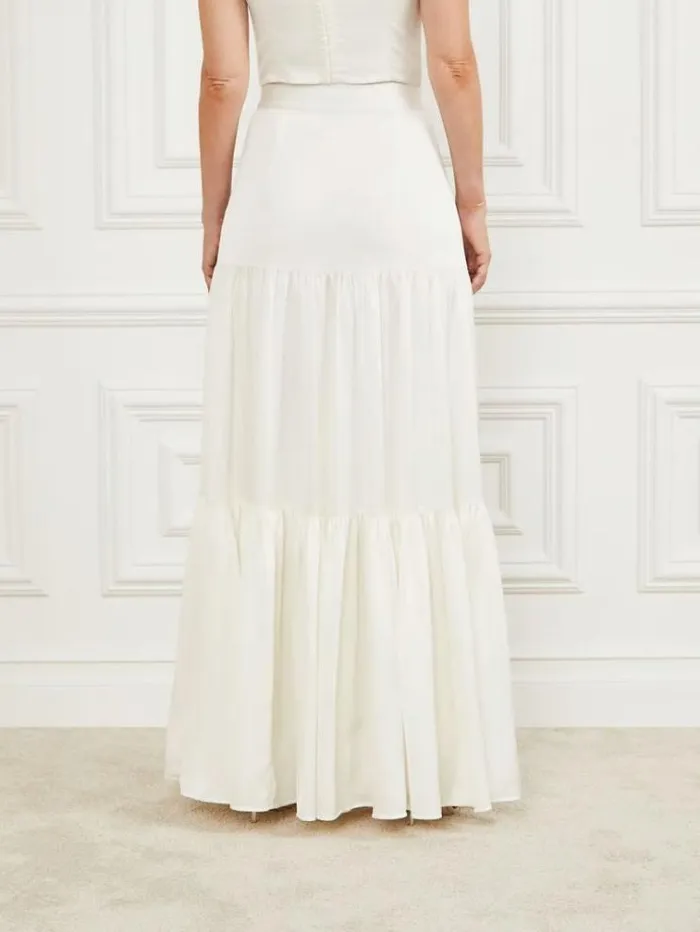 Women Bottoms Marciano Susanne Satin Maxi Skirt Pale Pearl Women Bottoms Marciano Susanne Satin Maxi Skirt Pale Pearl