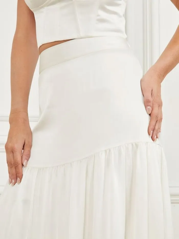 Women Bottoms Marciano Susanne Satin Maxi Skirt Pale Pearl Women Bottoms Marciano Susanne Satin Maxi Skirt Pale Pearl