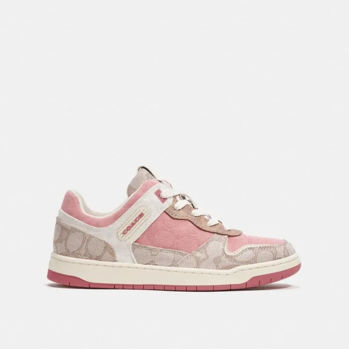 Women C201 Low Top Sneaker In Signature Bubblegumstone Coach Sneakers