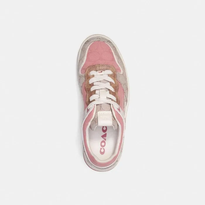 Women C201 Low Top Sneaker In Signature Bubblegumstone Coach Sneakers