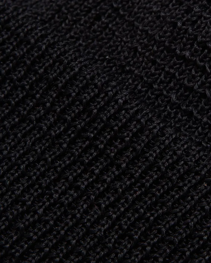 Women Cableami Waffle Beanie Hat Black YMC Headwear