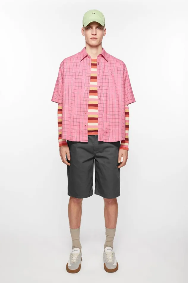 Women Canvas Shorts Dark Grey Acne Studios Shorts