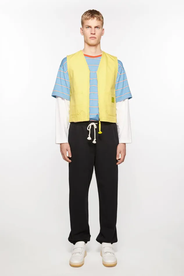 Women Canvas Vest Jacket Dusty Yellow Acne Studios Outerwear
