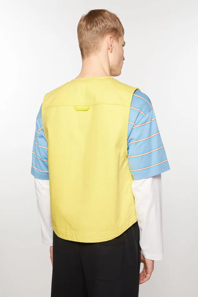 Women Canvas Vest Jacket Dusty Yellow Acne Studios Outerwear
