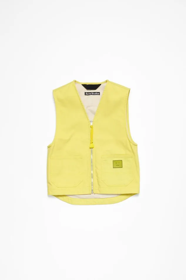 Women Canvas Vest Jacket Dusty Yellow Acne Studios Outerwear