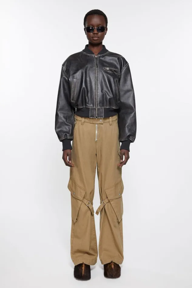 Women Cargo Trousers Cold Beige Acne Studios Trousers