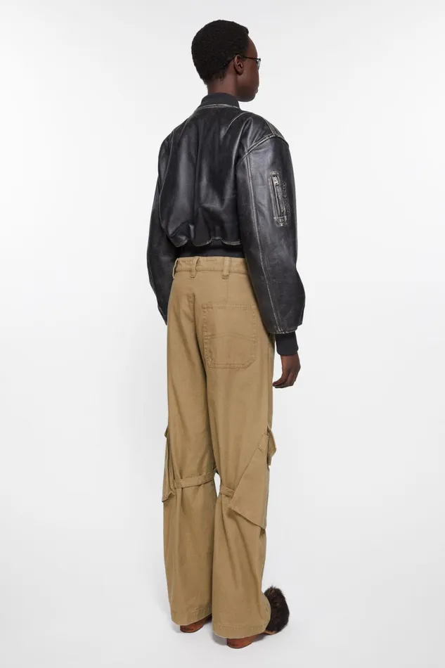 Women Cargo Trousers Cold Beige Acne Studios Trousers