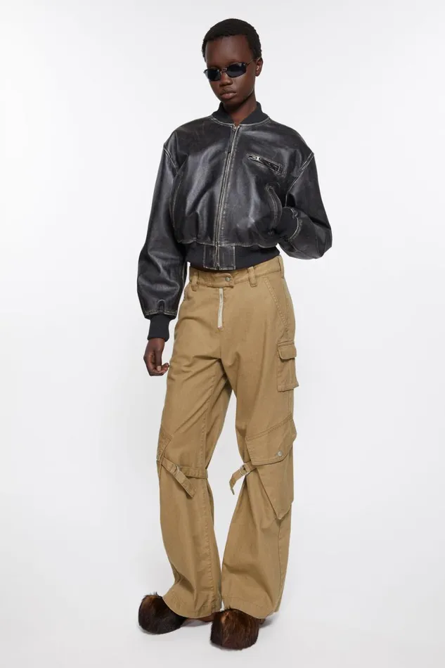 Women Cargo Trousers Cold Beige Acne Studios Trousers