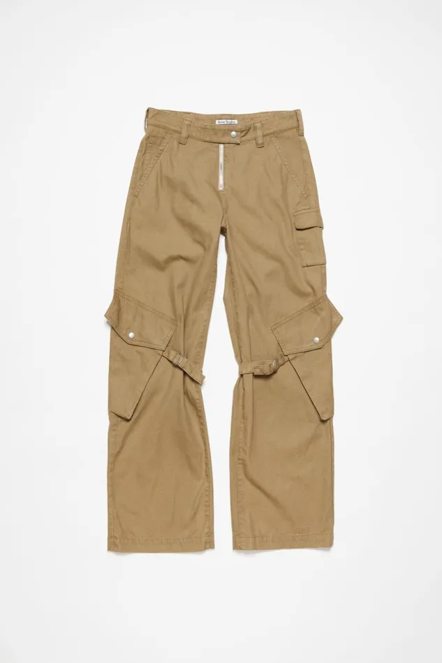 Women Cargo Trousers Cold Beige Acne Studios Trousers
