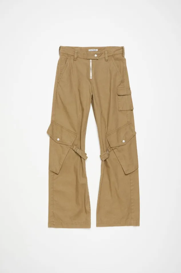 Women Cargo Trousers Cold Beige Acne Studios Trousers