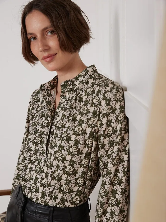 Women Clothing Cyrillus Amber Print Blouse Imp Amber