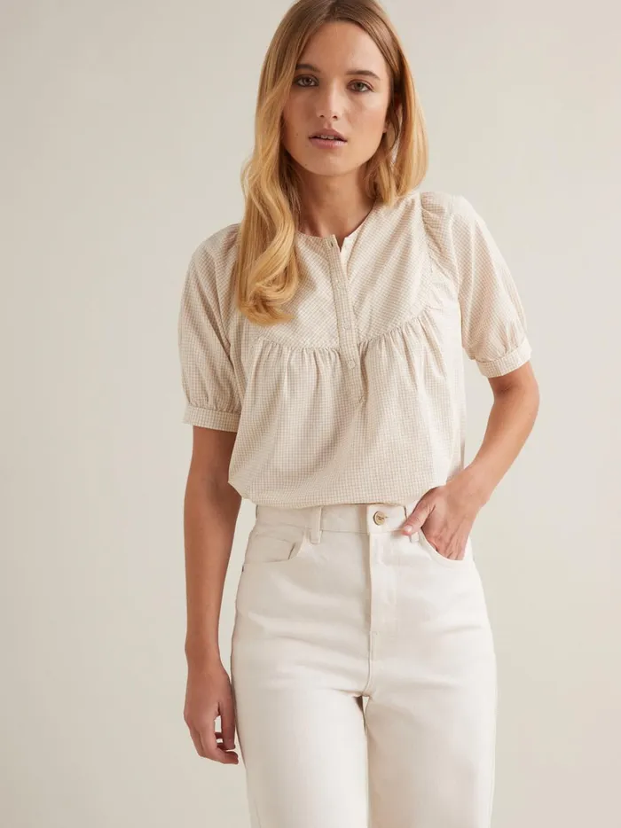 Women Clothing Cyrillus Blouse With Mini Checks