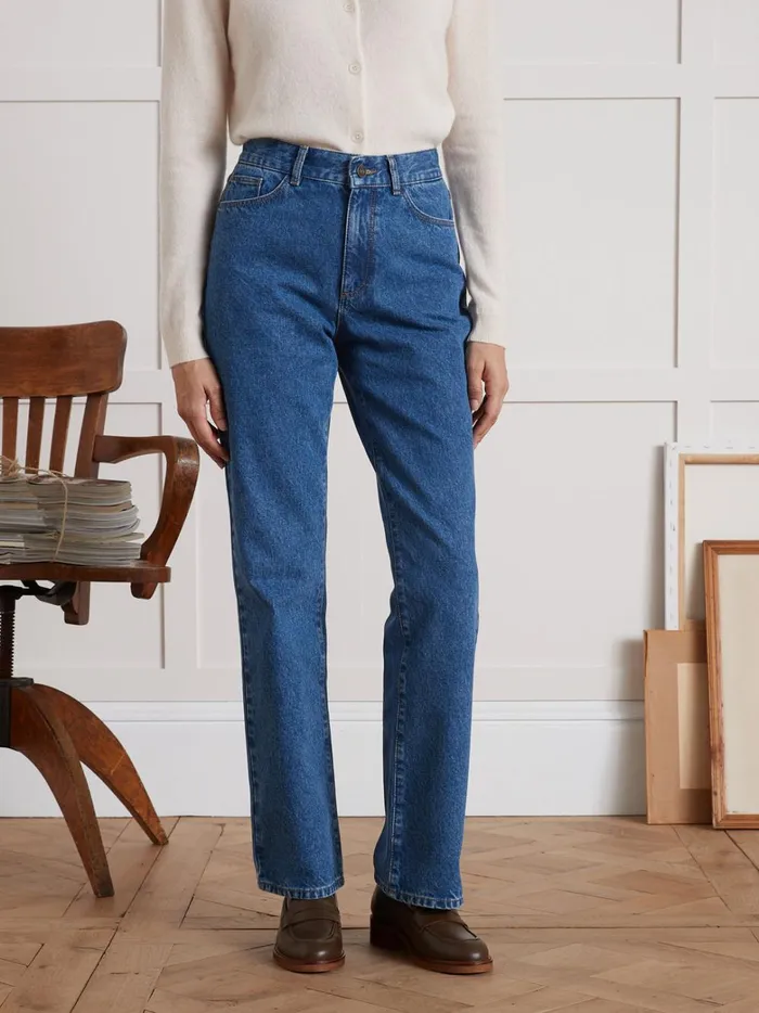 Women Clothing Cyrillus Camille Organic Cotton Relaxed Jeans With EcoFriendly Wash Denim Stone