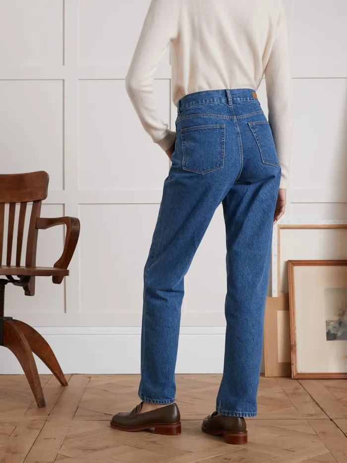 Women Clothing Cyrillus Camille Organic Cotton Relaxed Jeans With EcoFriendly Wash Denim Stone