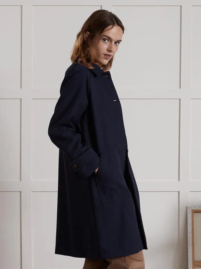 Women Clothing Cyrillus DoubleSided Fabric Car Coat Encre