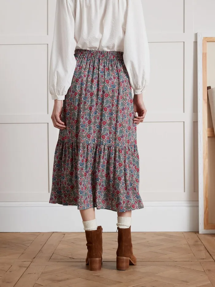 Women Clothing Cyrillus MidLength Tapestry Motif Skirt Made With Liberty Fabric 8211 The Limited Collection Lib Tapestry