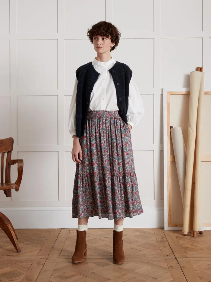 Women Clothing Cyrillus MidLength Tapestry Motif Skirt Made With Liberty Fabric 8211 The Limited Collection Lib Tapestry