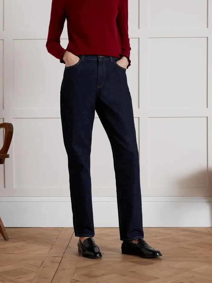 Women Clothing Cyrillus Sandra StraightLeg Organic Cotton Jeans With EcoFriendly Wash Denim Brut