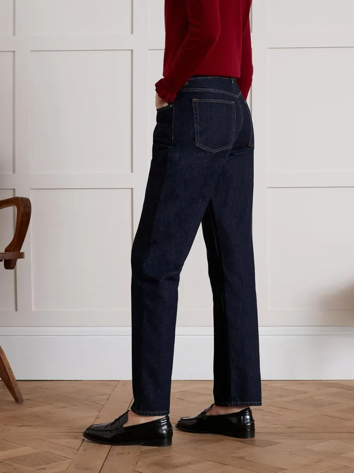 Women Clothing Cyrillus Sandra StraightLeg Organic Cotton Jeans With EcoFriendly Wash Denim Brut