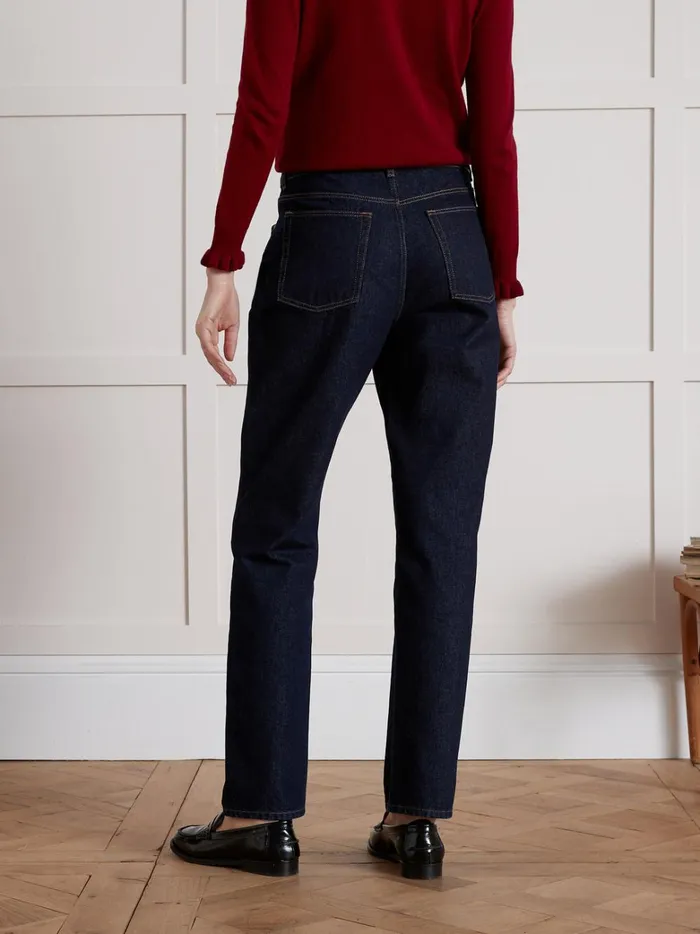 Women Clothing Cyrillus Sandra StraightLeg Organic Cotton Jeans With EcoFriendly Wash Denim Brut