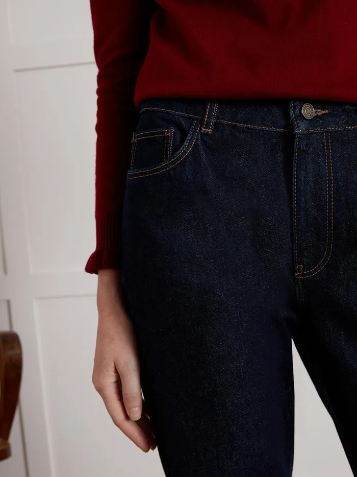 Women Clothing Cyrillus Sandra StraightLeg Organic Cotton Jeans With EcoFriendly Wash Denim Brut