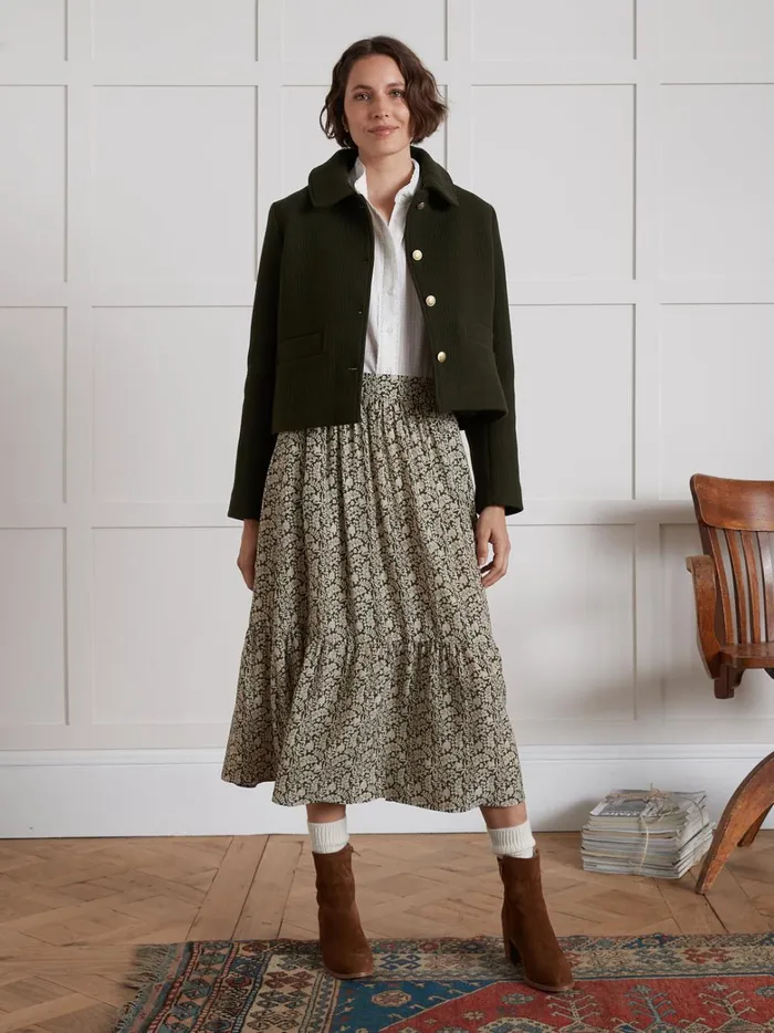 Women Clothing Cyrillus Shirt Made With A CheckLike Textured Fabric Ecru