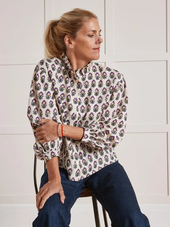 Women Clothing Cyrillus Tilda Shirt 8211 Apaches Collection Imp Woodblock