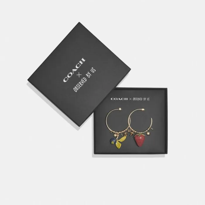 Women Coach X Observed By Us Charm Hoop Earrings Goldmulti Coach Jewelry