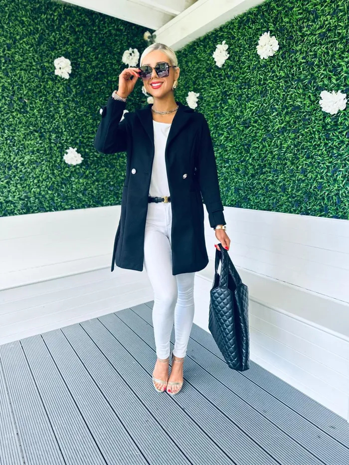 Women Coats and Jackets Canella Lane Anna Belted Coat Black