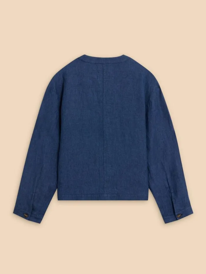 Women COATS and JACKETS White Stuff Adele Linen Jacket Dark Navy Women COATS and JACKETS White Stuff Adele Linen Jacket Dark Navy