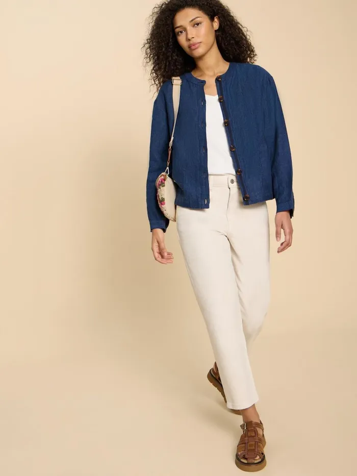 Women COATS and JACKETS White Stuff Adele Linen Jacket Dark Navy Women COATS and JACKETS White Stuff Adele Linen Jacket Dark Navy