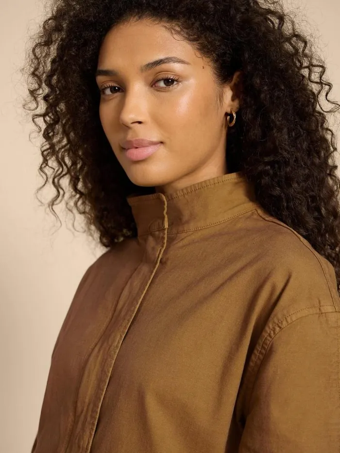 Women COATS and JACKETS White Stuff Harriet Cotton Jacket Khaki Green Women COATS and JACKETS White Stuff Harriet Cotton Jacket Khaki Green