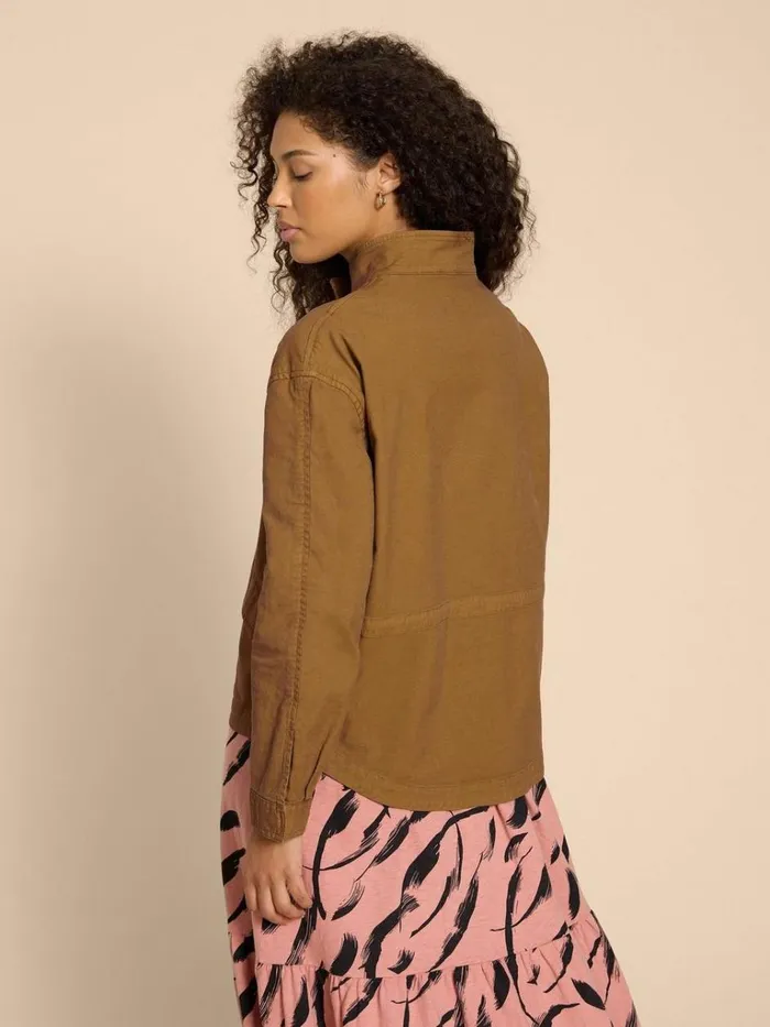 Women COATS and JACKETS White Stuff Harriet Cotton Jacket Khaki Green Women COATS and JACKETS White Stuff Harriet Cotton Jacket Khaki Green