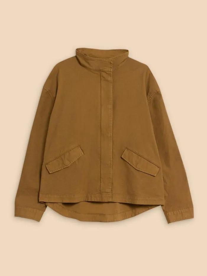 Women COATS and JACKETS White Stuff Harriet Cotton Jacket Khaki Green Women COATS and JACKETS White Stuff Harriet Cotton Jacket Khaki Green