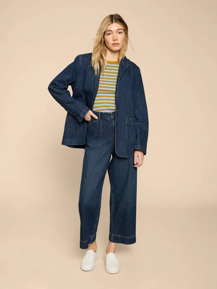Women COATS and JACKETS White Stuff Loren Denim Blazer Dk Denim