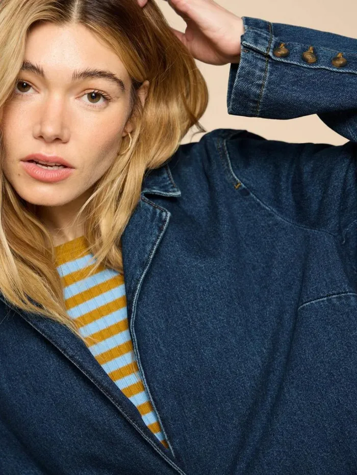 Women COATS and JACKETS White Stuff Loren Denim Blazer Dk Denim Women COATS and JACKETS White Stuff Loren Denim Blazer Dk Denim