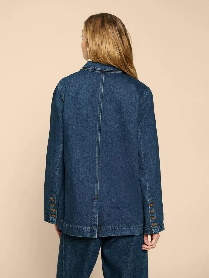 Women COATS and JACKETS White Stuff Loren Denim Blazer Dk Denim Women COATS and JACKETS White Stuff Loren Denim Blazer Dk Denim