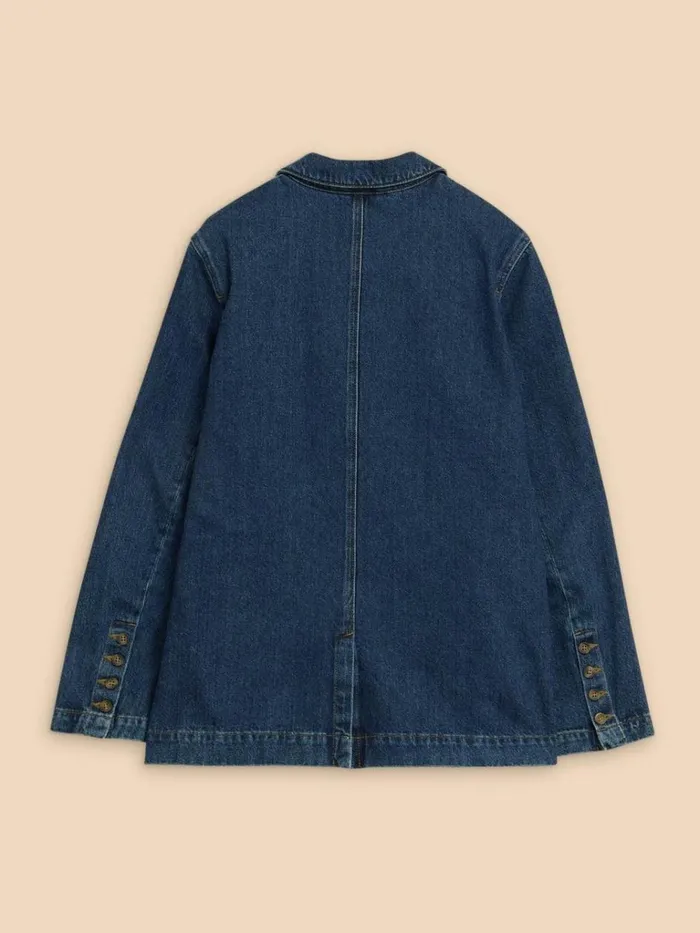Women COATS and JACKETS White Stuff Loren Denim Blazer Dk Denim Women COATS and JACKETS White Stuff Loren Denim Blazer Dk Denim