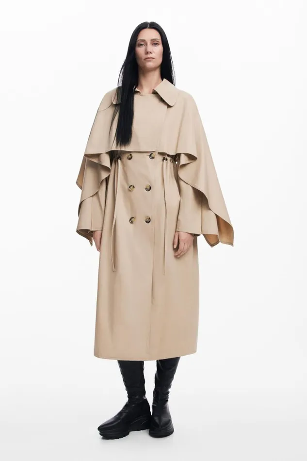 Women Coats And Jackets Desigual Maitrepierre Batwing Sleeve Trench Coat