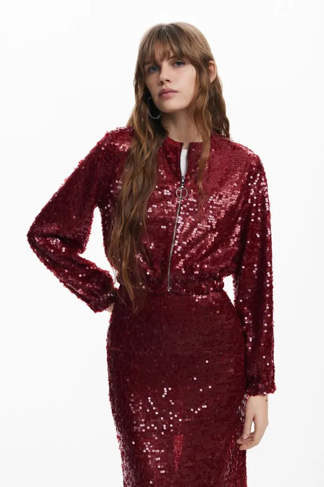 Women Coats And Jackets Desigual Sequin Jacket