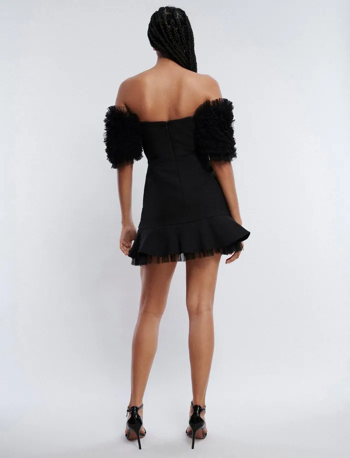Women Cocktail and Party Dresses BCBG Black Harlowe Mini Dress Black