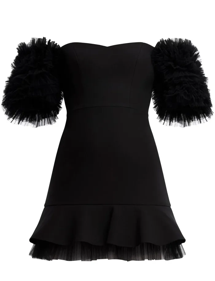 Women Cocktail and Party Dresses BCBG Black Harlowe Mini Dress Black